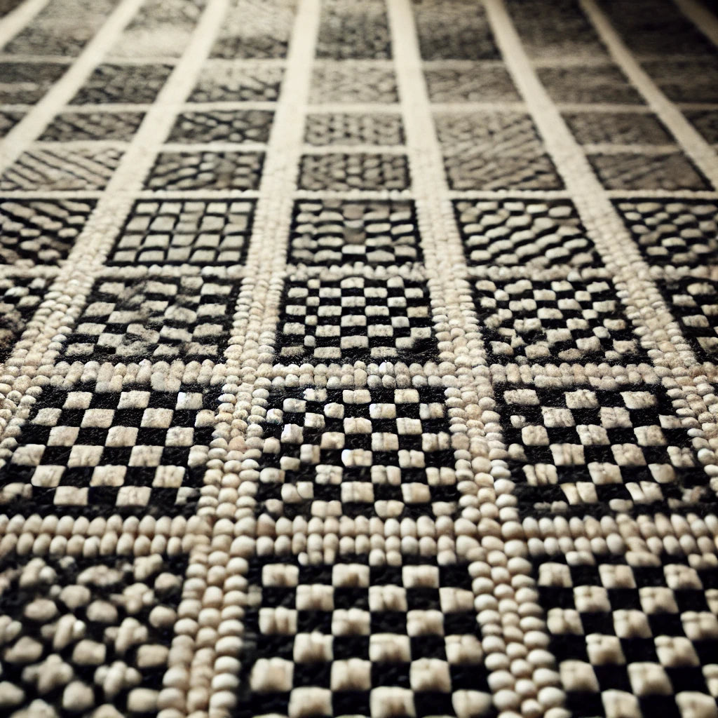 Checkered moroccan rug