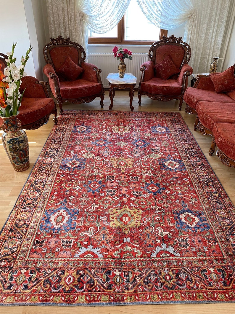 Red Oushak Rug,