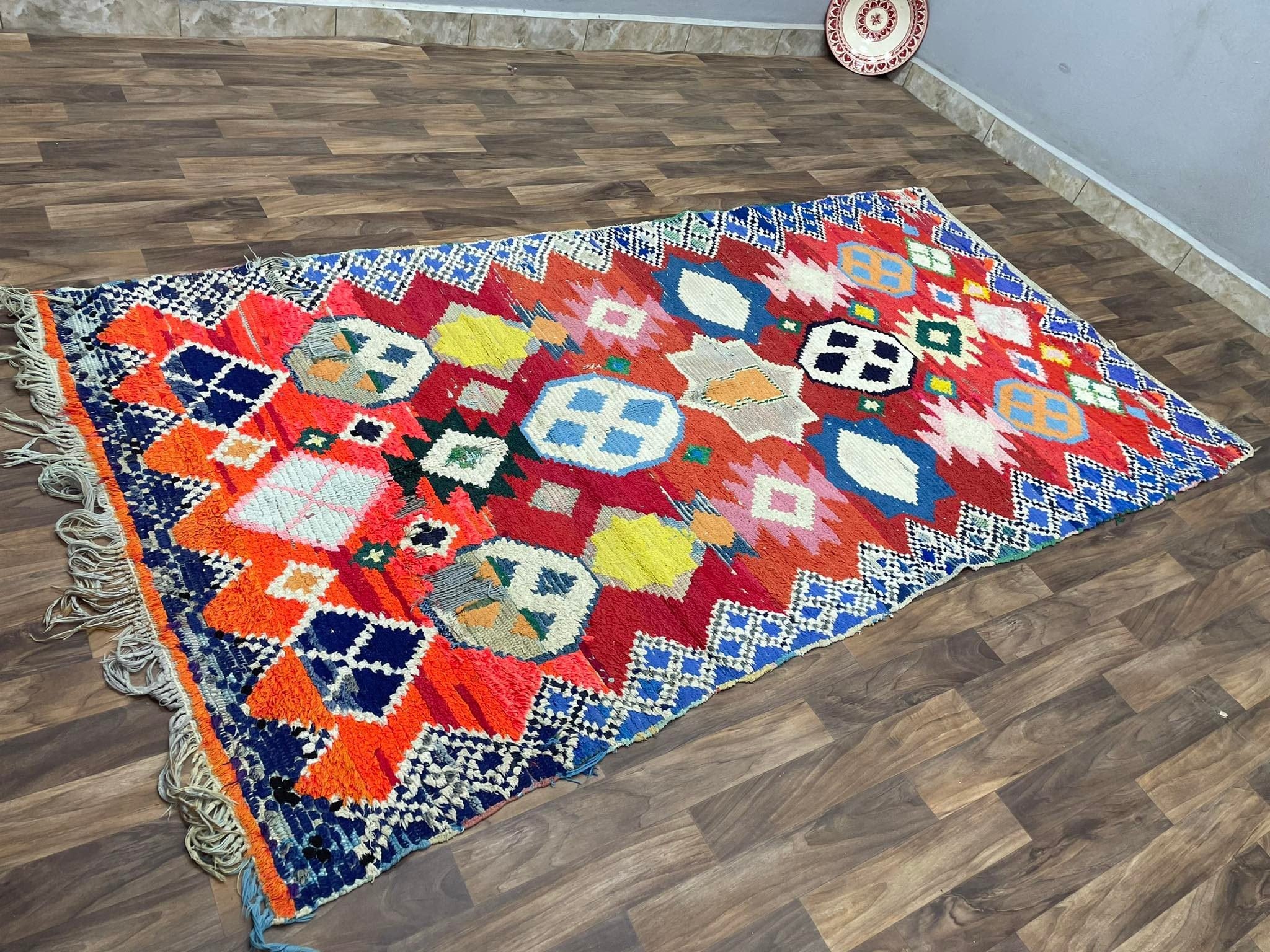 Small Colorful Moroccan Rug  4x8