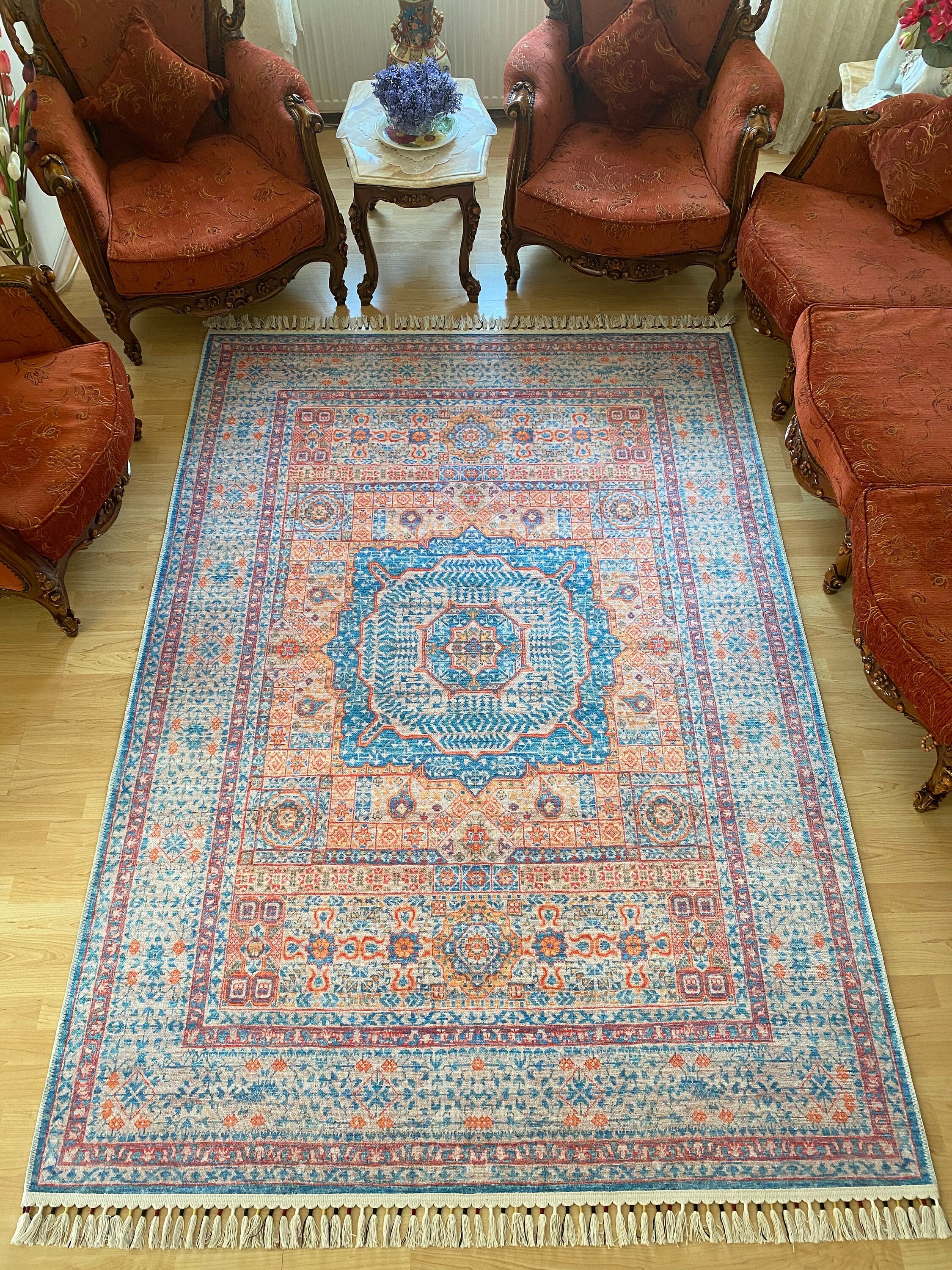 Blue Orange Rug,